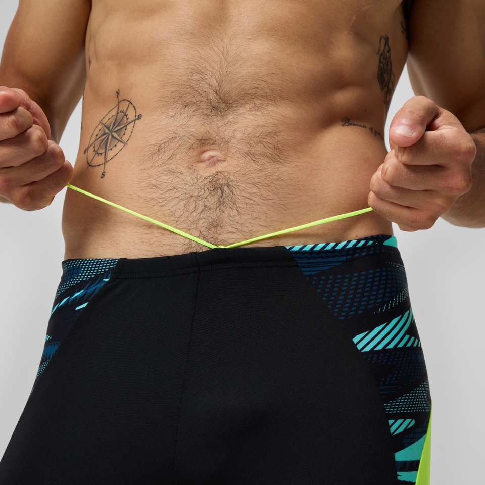 Endurance+ Max Splice-Schwimmhose Schwarz/Gelb für Herren