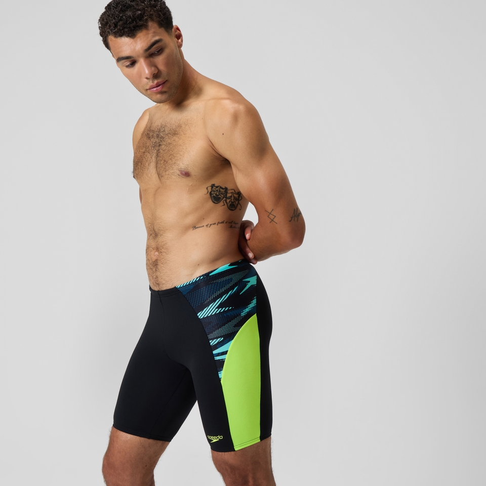 Endurance+ Max Splice-Schwimmhose Schwarz/Gelb für Herren