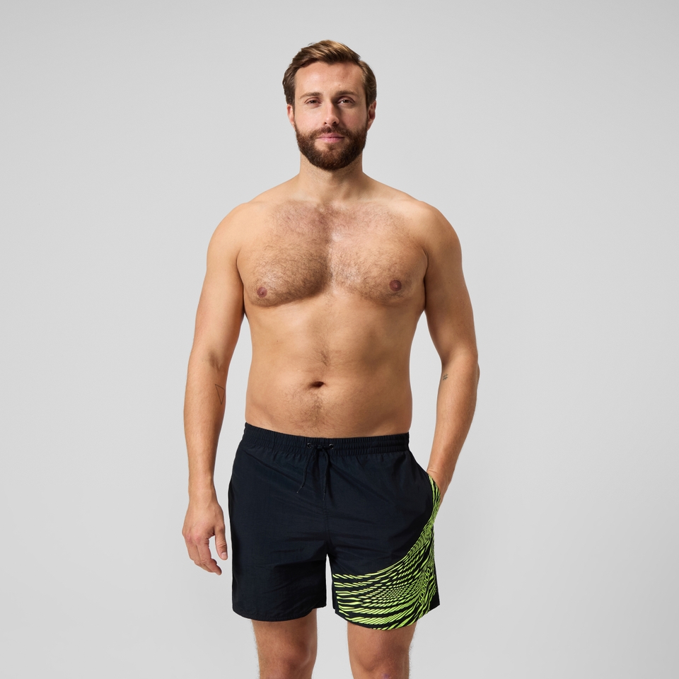 Men's Medley Logo 16" Swim Trunks Black/Yellow