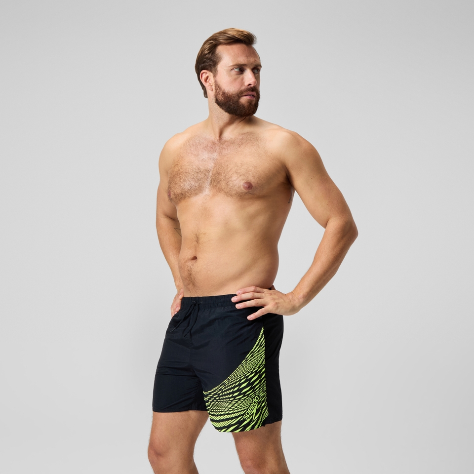 Men's HyperBoom Splice 16'' Swim Shorts Black/Yellow
