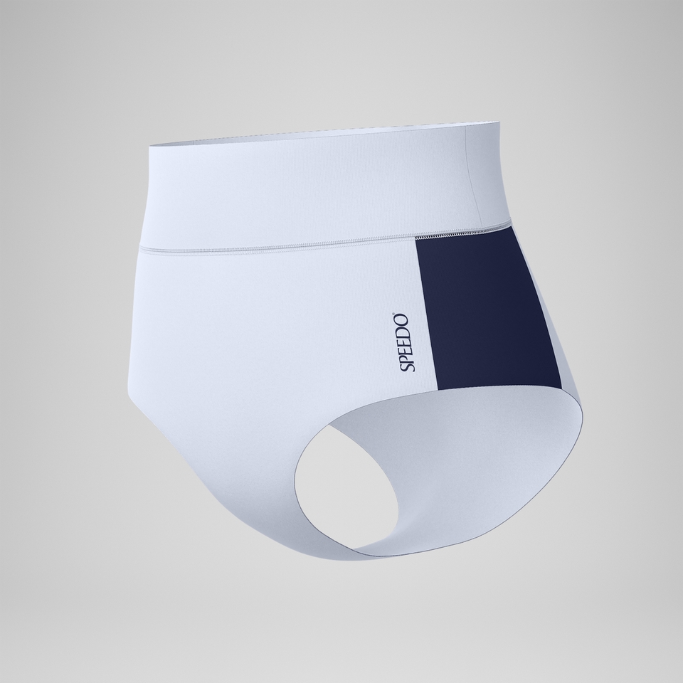 Women's Jetstream Colourblock Banded Boyleg Bikini Bottom White/Navy