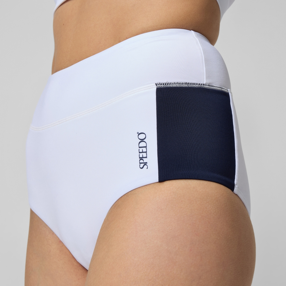 Women's Jetstream Colourblock Banded Boyleg Bikini Bottom White/Navy