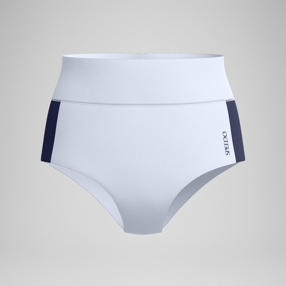 Women's Jetstream Colourblock Banded Boyleg Bikini Bottom White/Navy