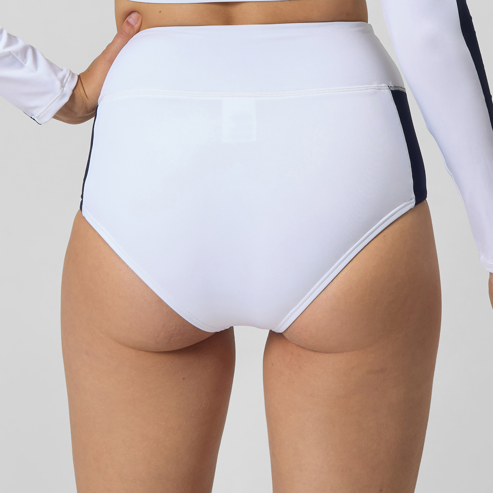 Women's Jetstream Colourblock Banded Boyleg Bikini Bottom White/Navy