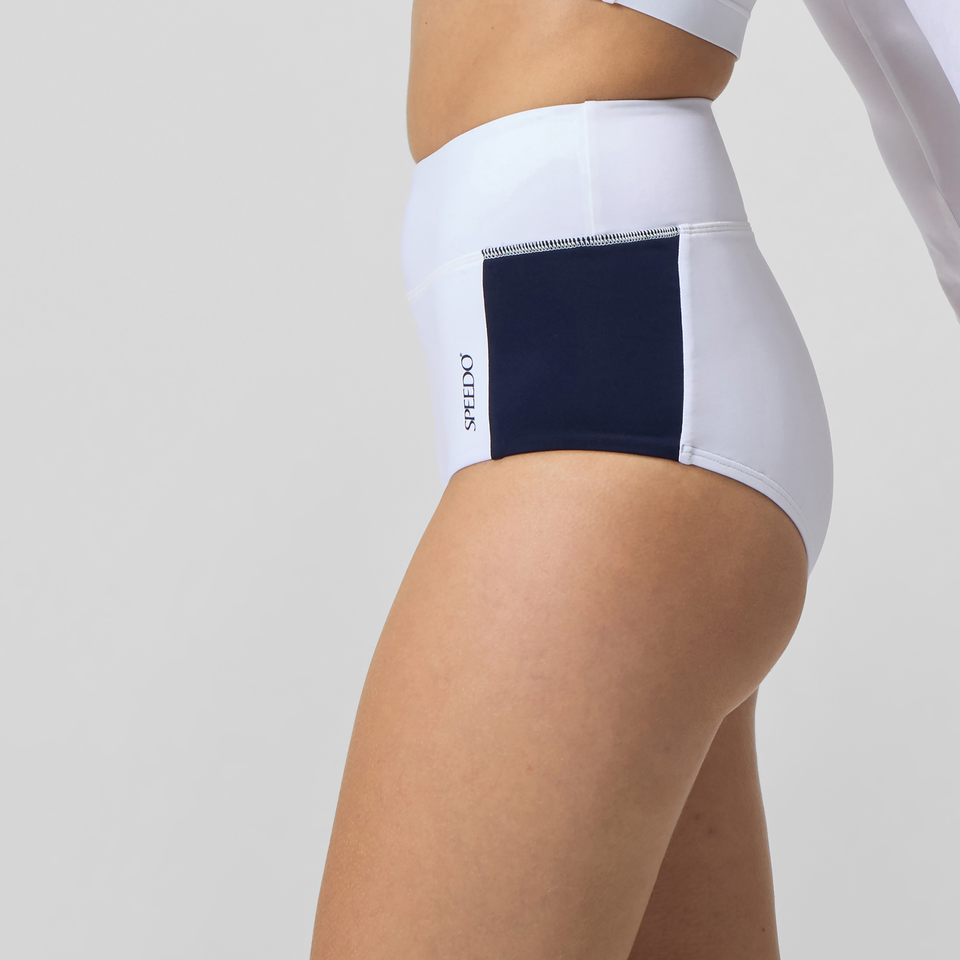 Women's Jetstream Colourblock Banded Boyleg Bikini Bottom White/Navy