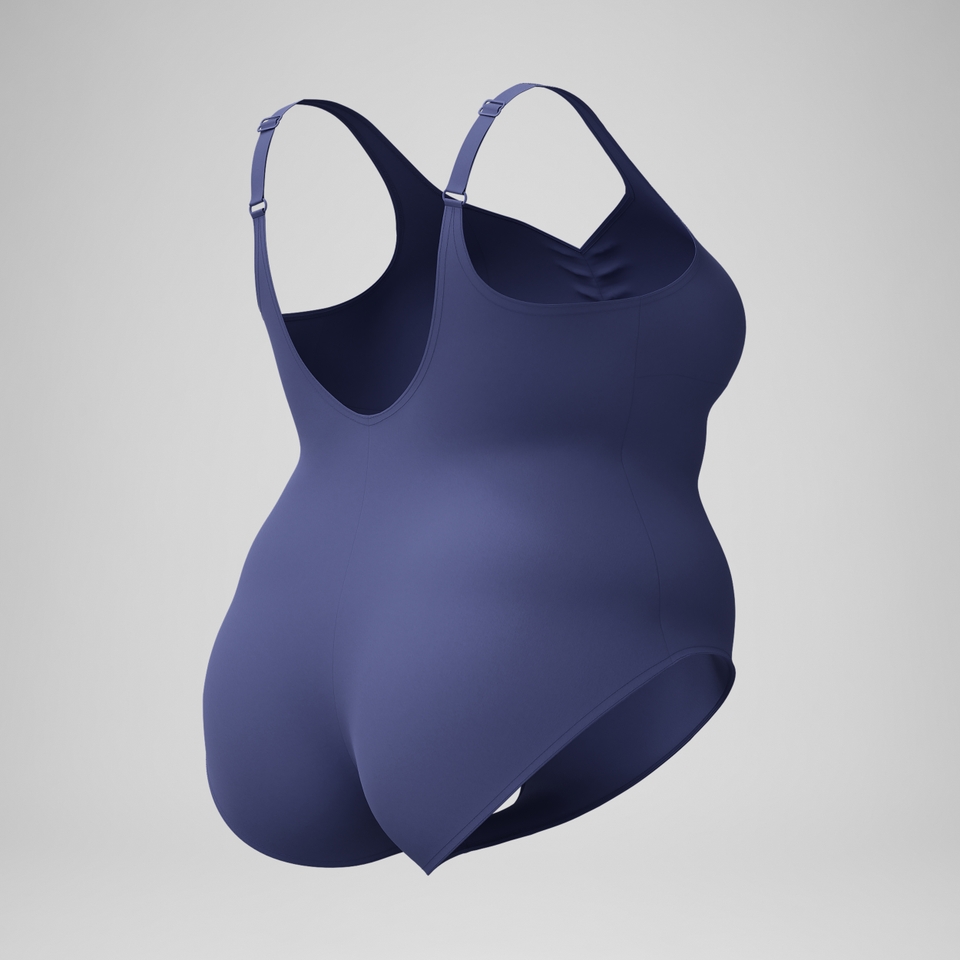 AquaNite Formender Plus-Size-Badeanzug Blau für Damen