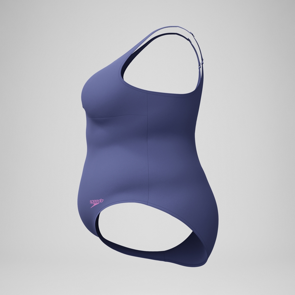 AquaNite Formender Plus-Size-Badeanzug Blau für Damen