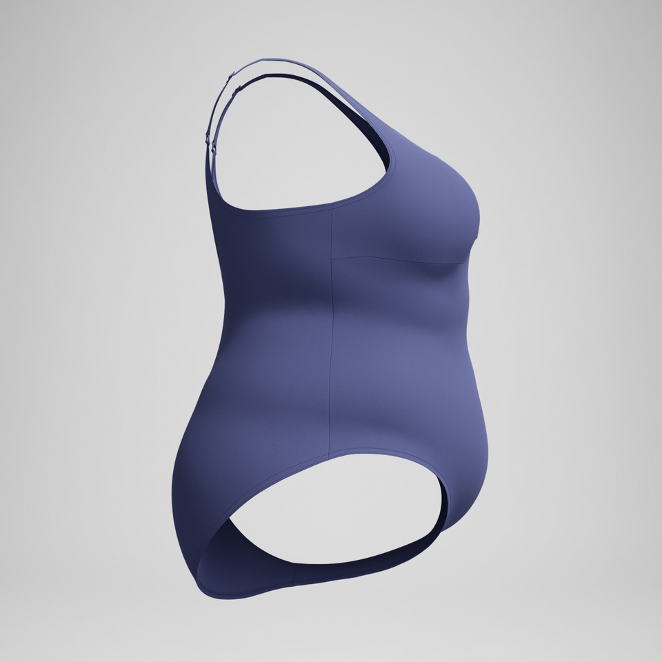 AquaNite Formender Plus-Size-Badeanzug Blau für Damen