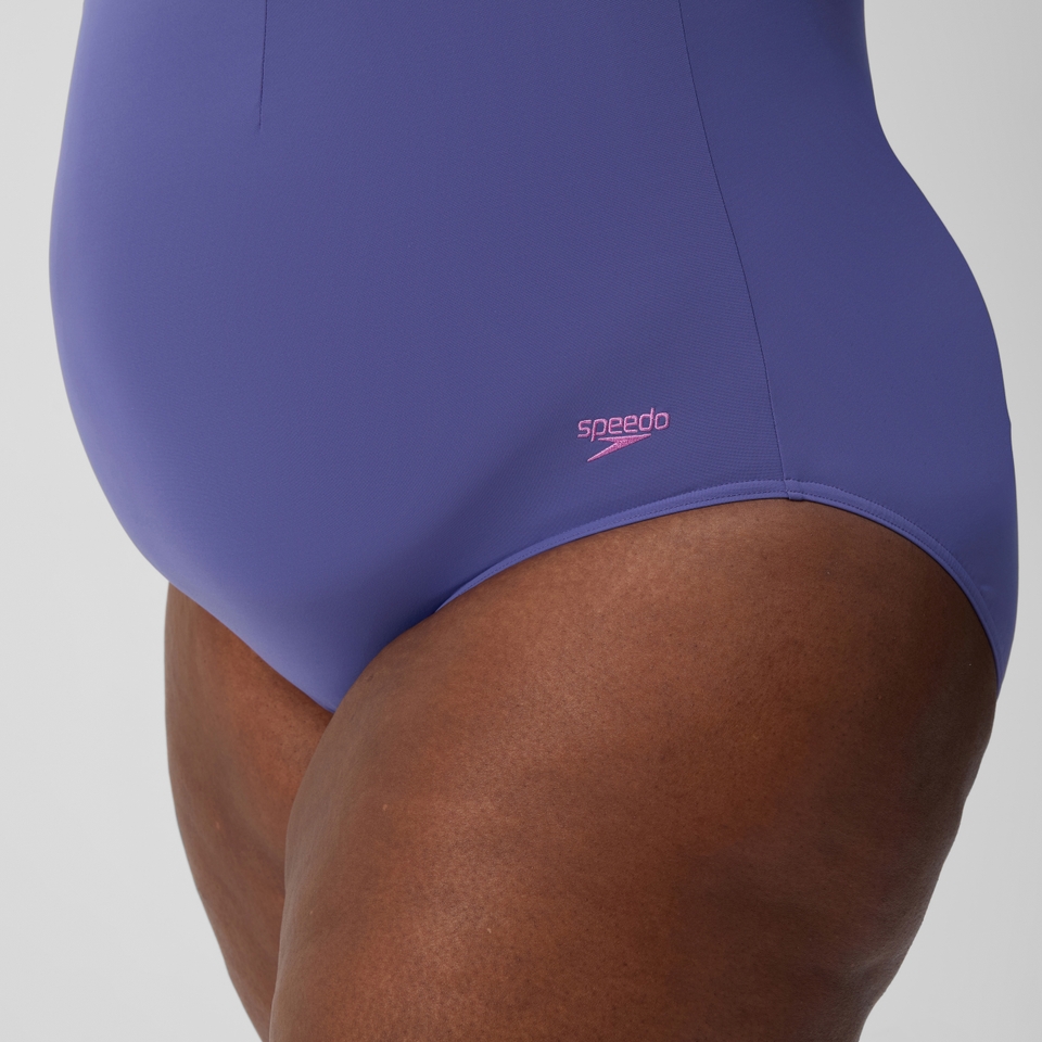 AquaNite Formender Plus-Size-Badeanzug Blau für Damen