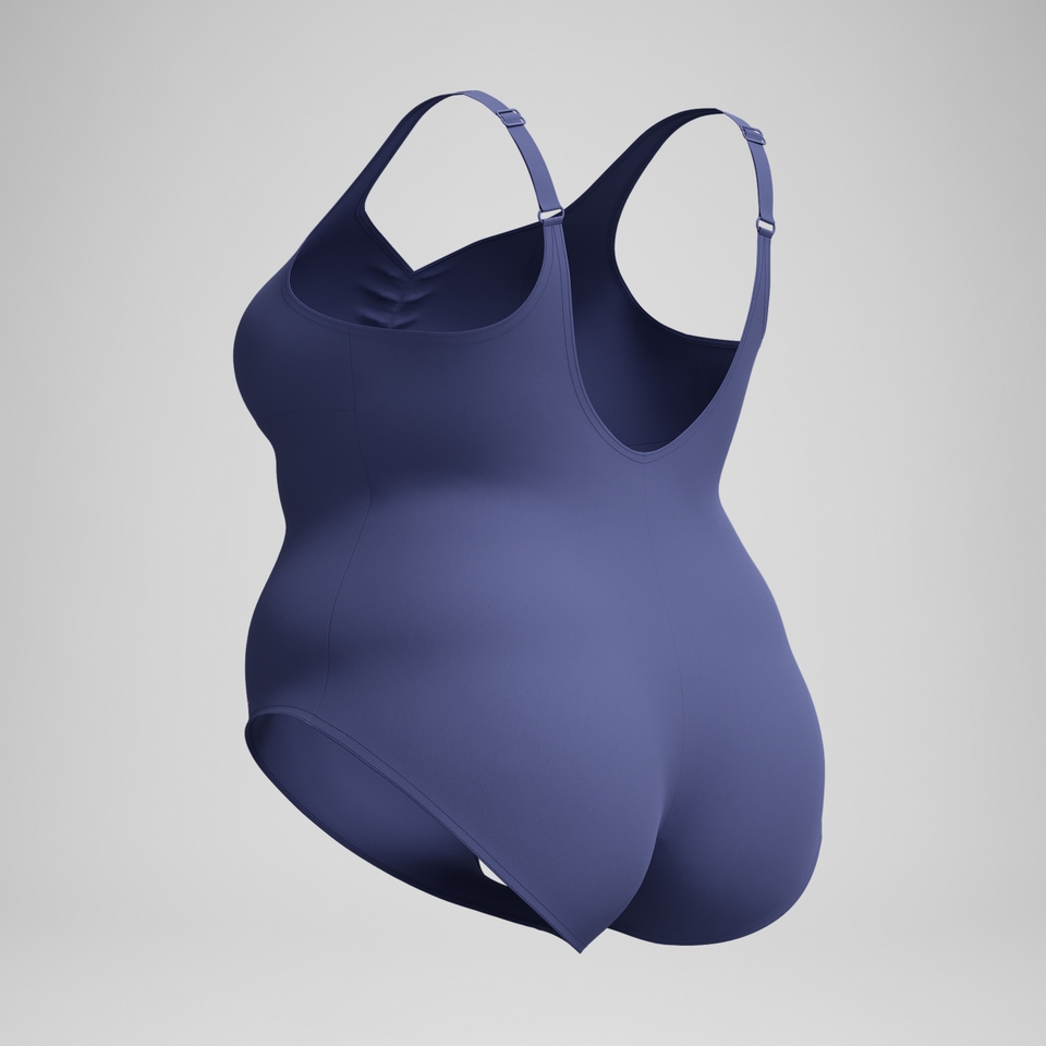 AquaNite Formender Plus-Size-Badeanzug Blau für Damen
