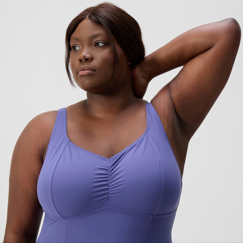 AquaNite Formender Plus-Size-Badeanzug Blau für Damen