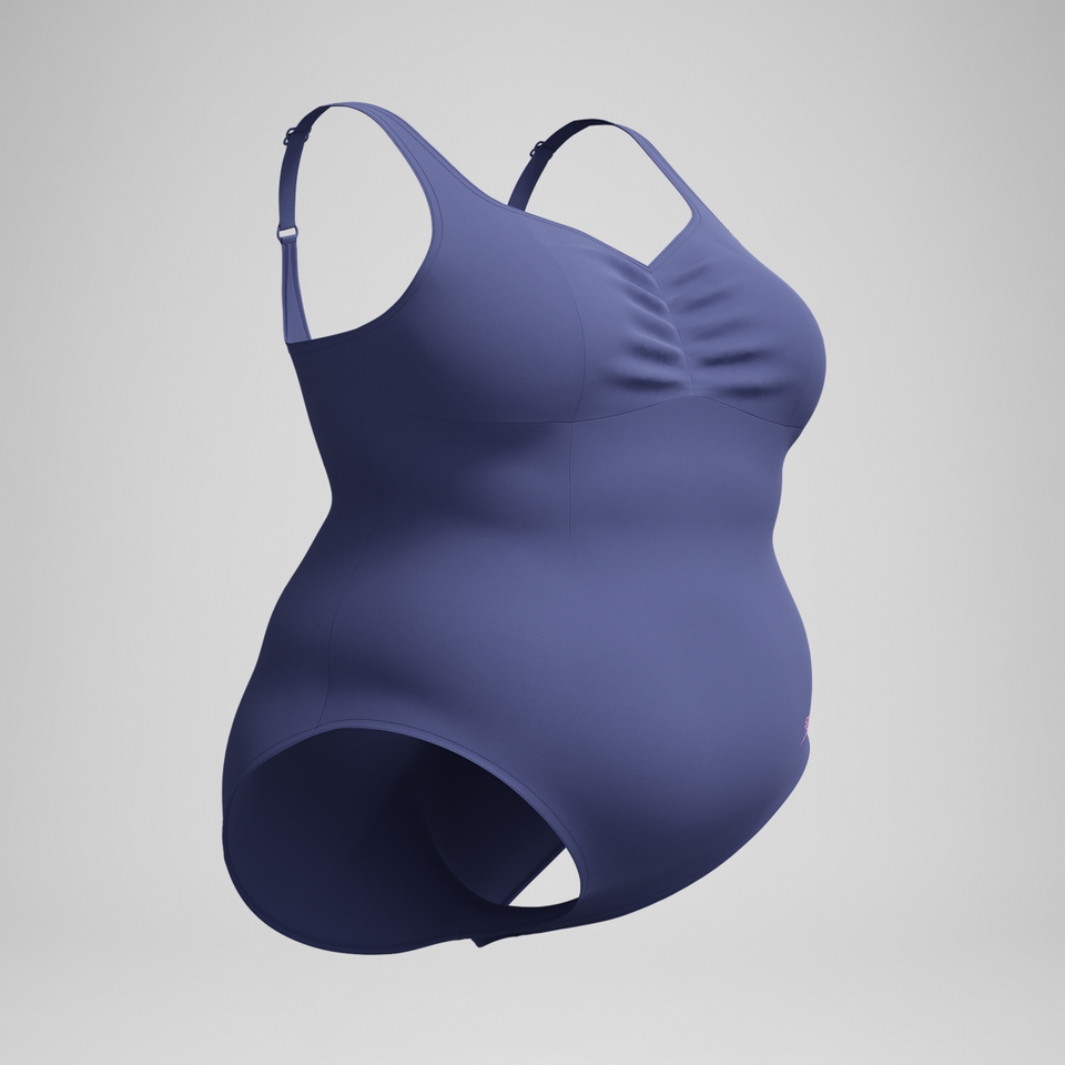 AquaNite Formender Plus-Size-Badeanzug Blau für Damen