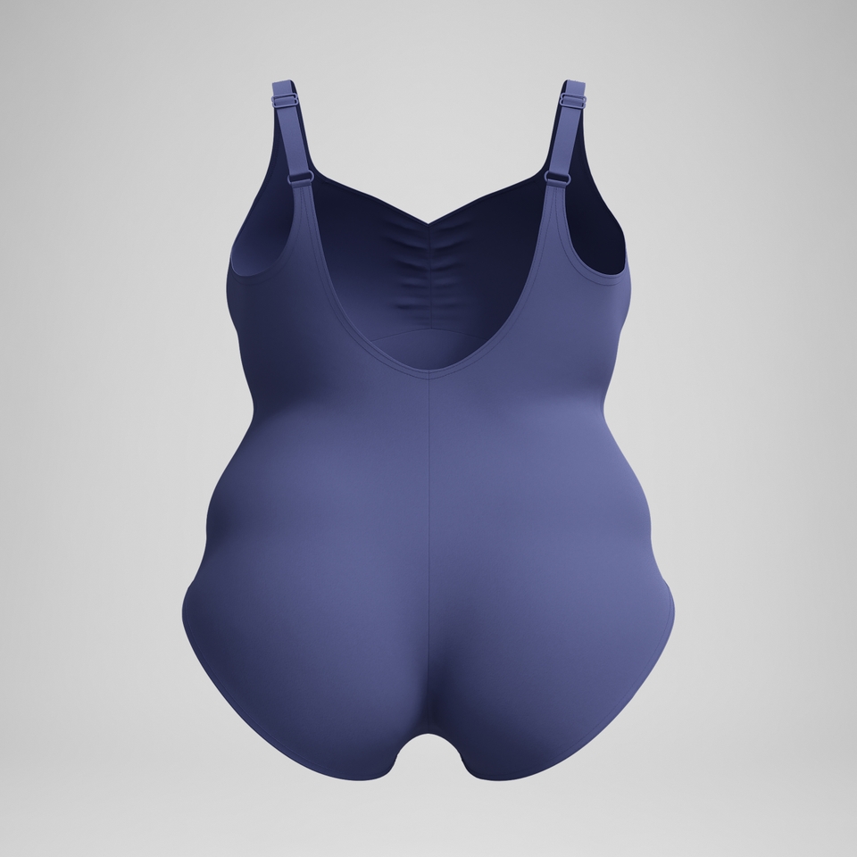AquaNite Formender Plus-Size-Badeanzug Blau für Damen