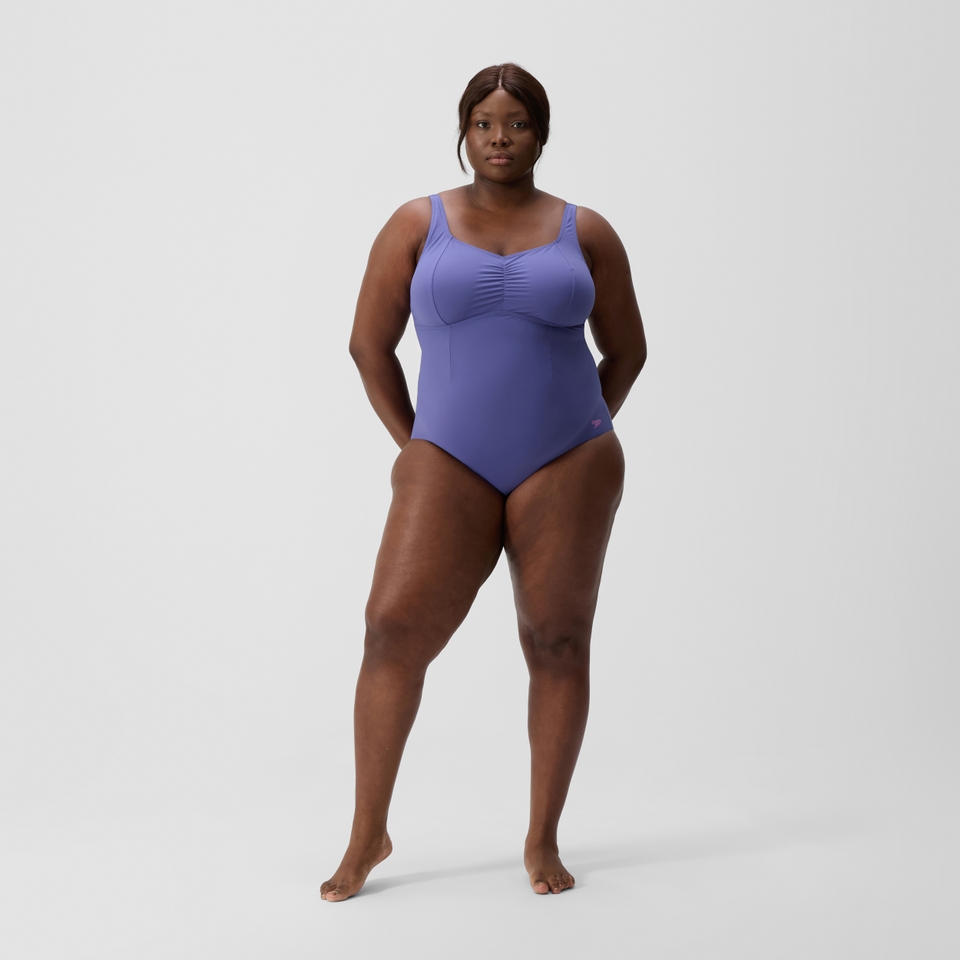 AquaNite Formender Plus-Size-Badeanzug Blau für Damen