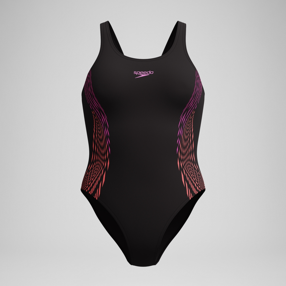 Women's Placement Muscleback Swimsuit Black/Pink