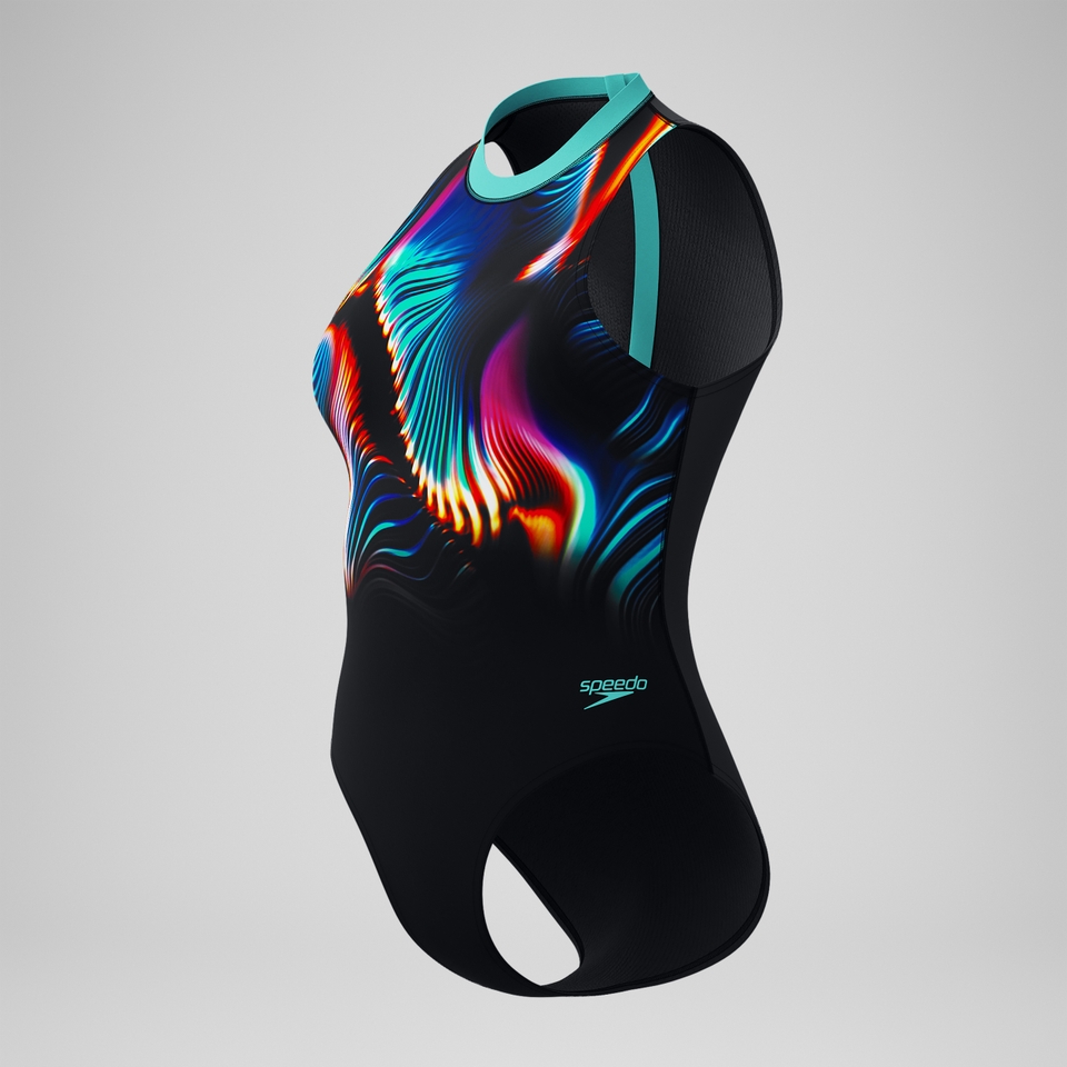 Bedruckter Hydrasuit Schwarz/Blau für Damen