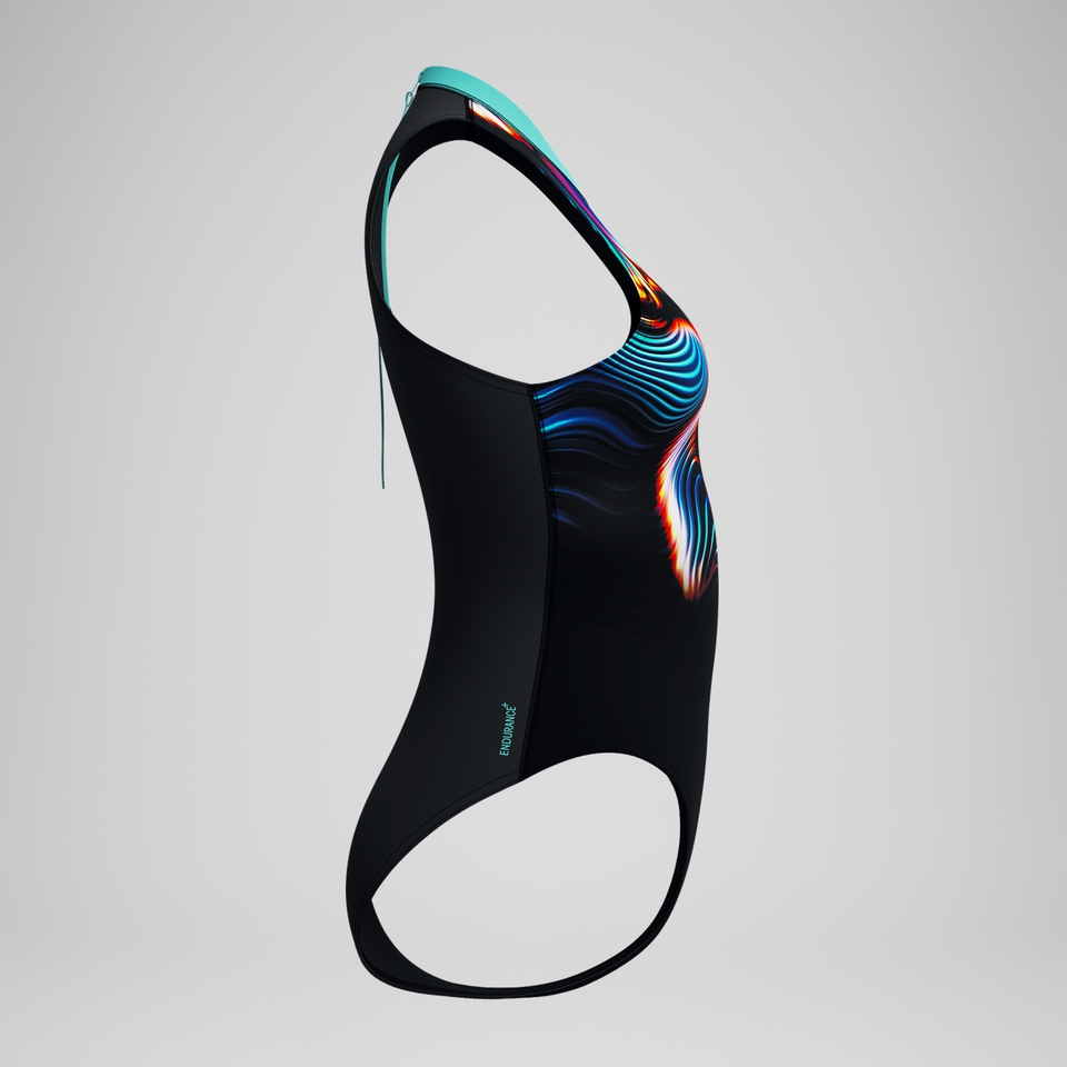 Bedruckter Hydrasuit Schwarz/Blau für Damen