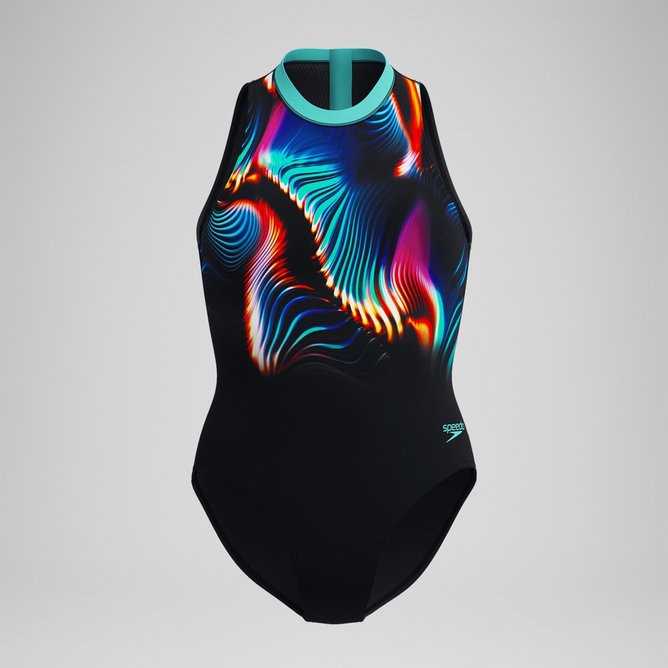 Bedruckter Hydrasuit Schwarz/Blau für Damen