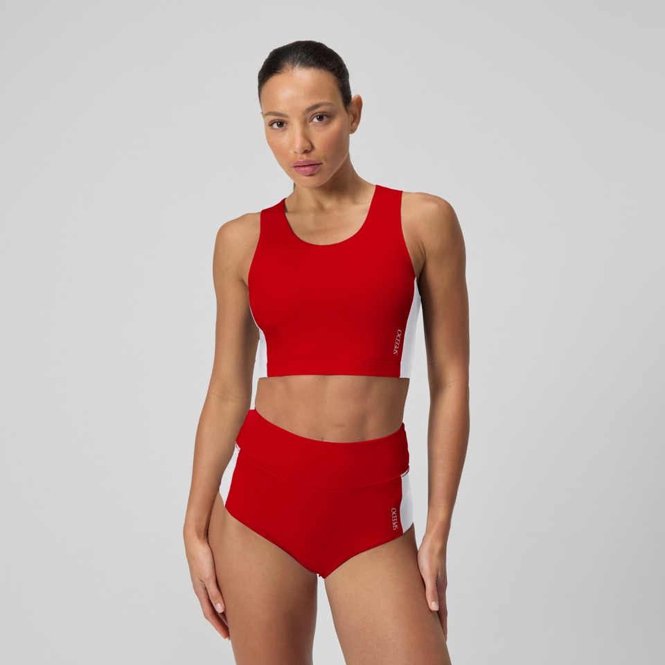Women's Jetstream Colorblock Crop Top Red/White