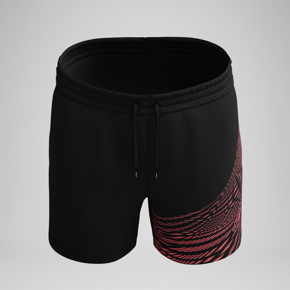 HyperBoom Splice-Badeshorts 40 cm Schwarz/Koralle für Herren