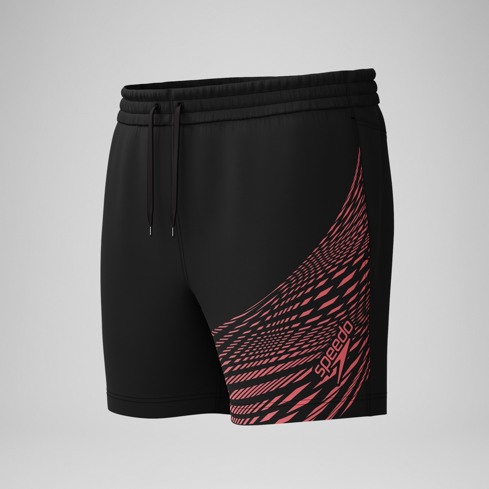 HyperBoom Splice-Badeshorts 40 cm Schwarz/Koralle für Herren