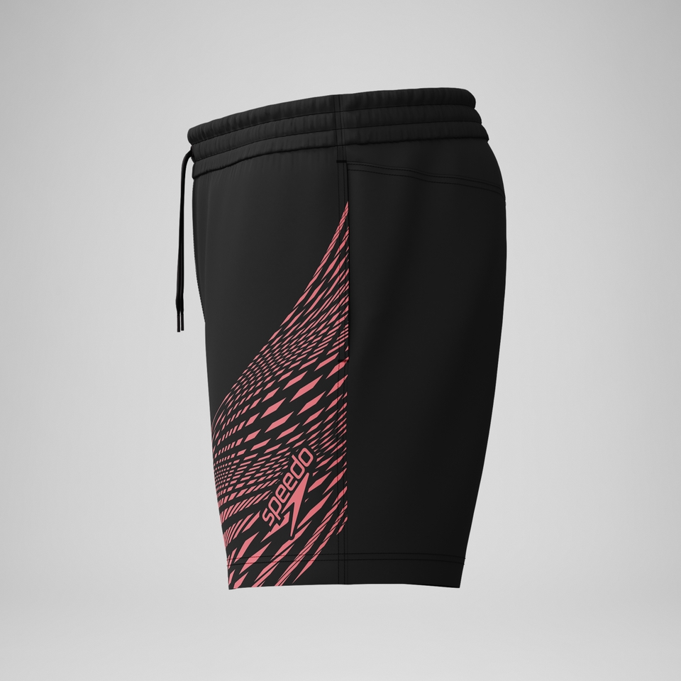 HyperBoom Splice-Badeshorts 40 cm Schwarz/Koralle für Herren