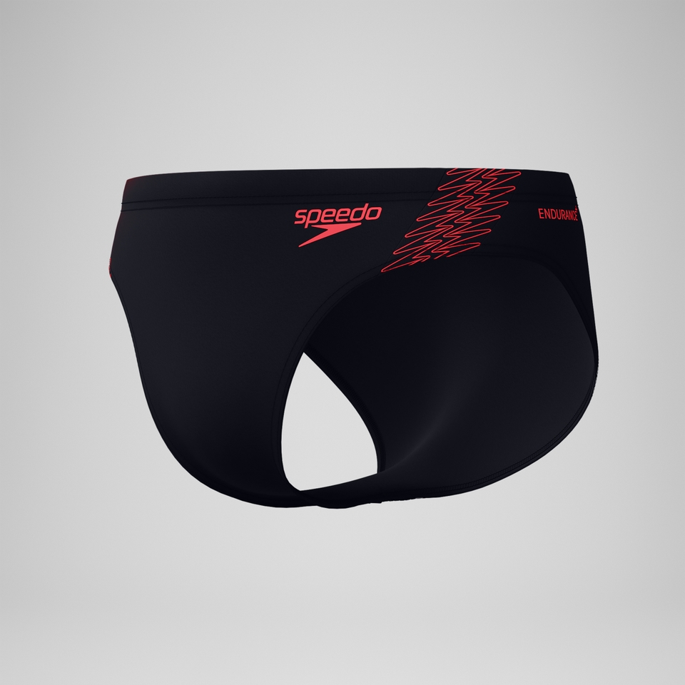 HyperBoom Splice-Badehose Schwarz/Koralle für Herren
