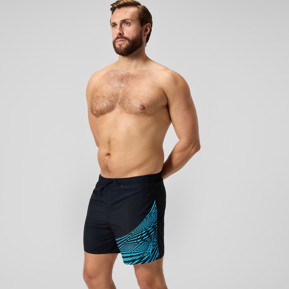 Men's Medley Logo 16" Swim Trunks Black/Blue
