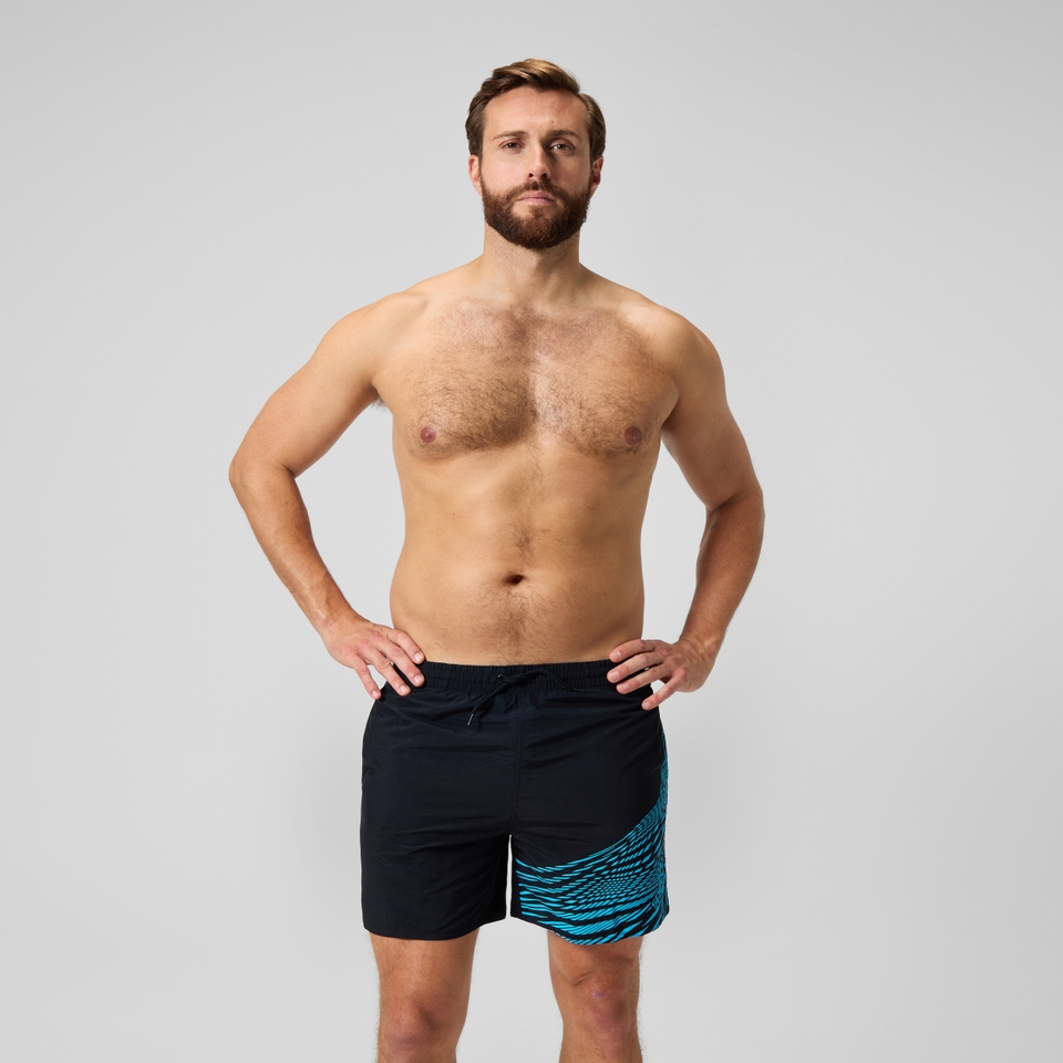Men's Medley Logo 16" Swim Trunks Black/Blue
