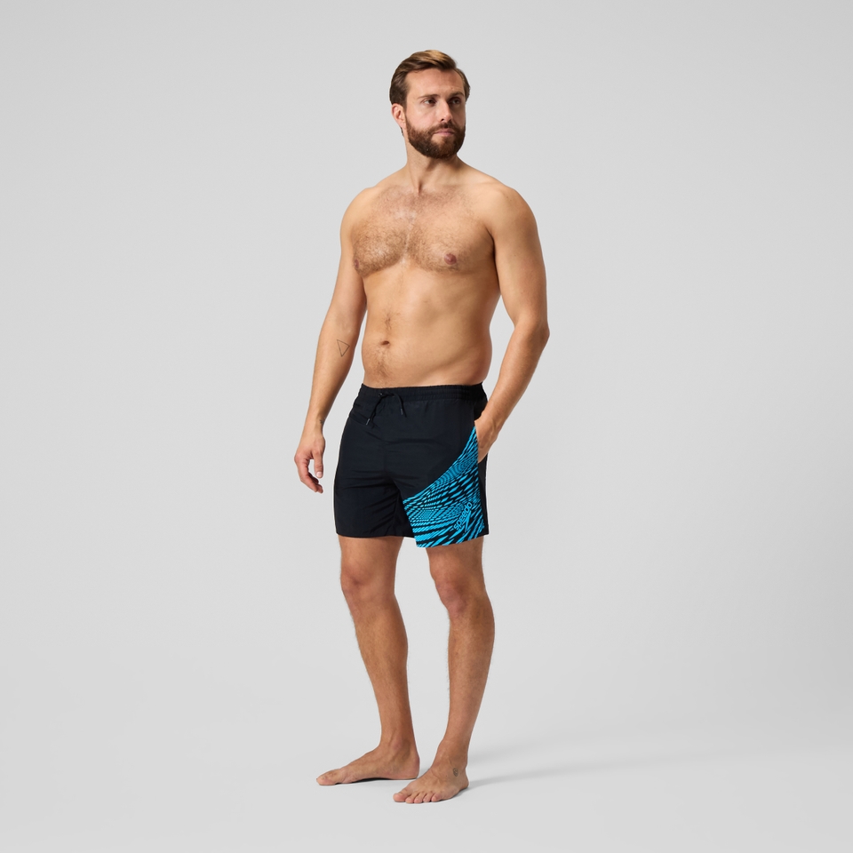 Men's Medley Logo 16" Swim Trunks Black/Blue
