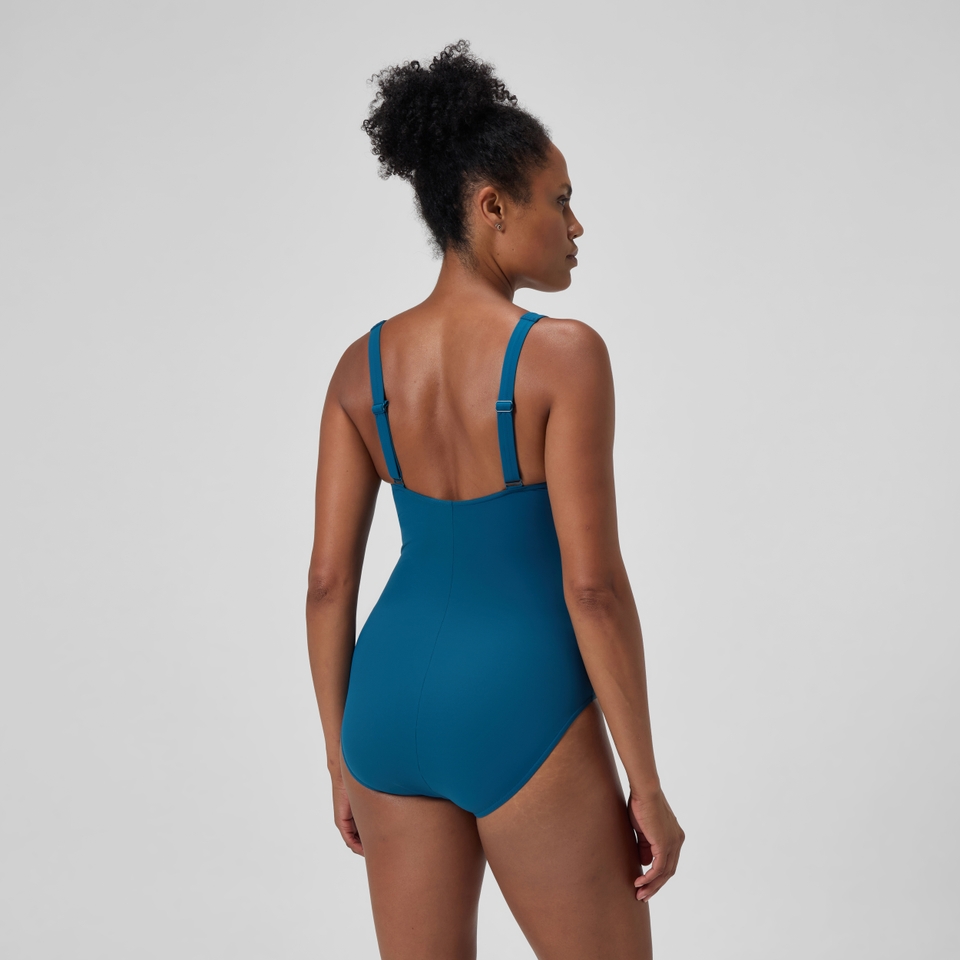 Women's Shaping Printed LunaElustre Swimsuit DarkTeal/Green