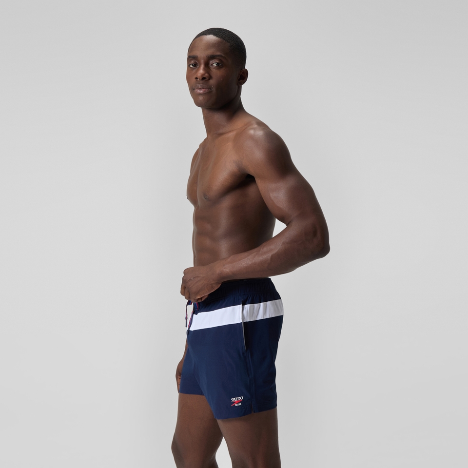 Men's Jetstream 16'' Striped Colourblock Swim Shorts Navy/White