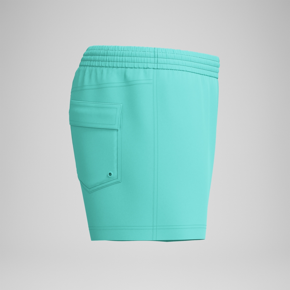 Einfarbige Retro-Badeshorts 33 cm Türkis für Herren