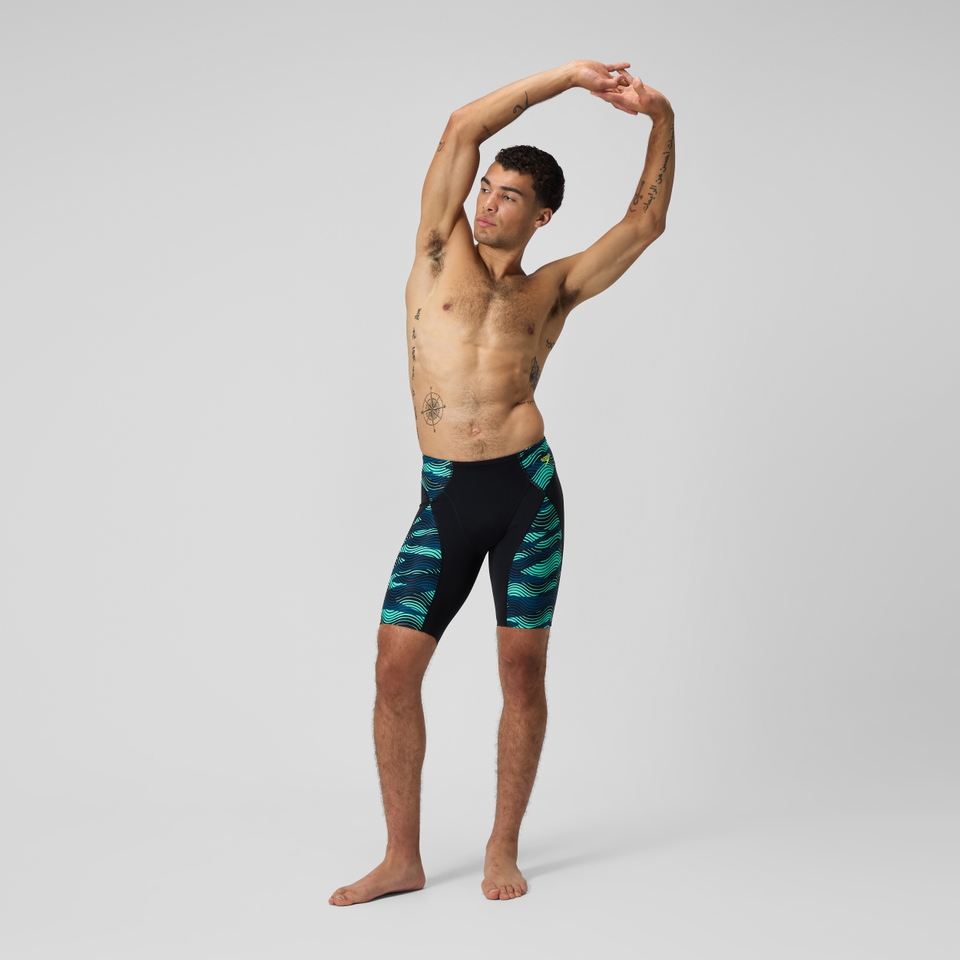 Endurance+ Max Kompressions-Schwimmhose Schwarz/Türkis für Herren