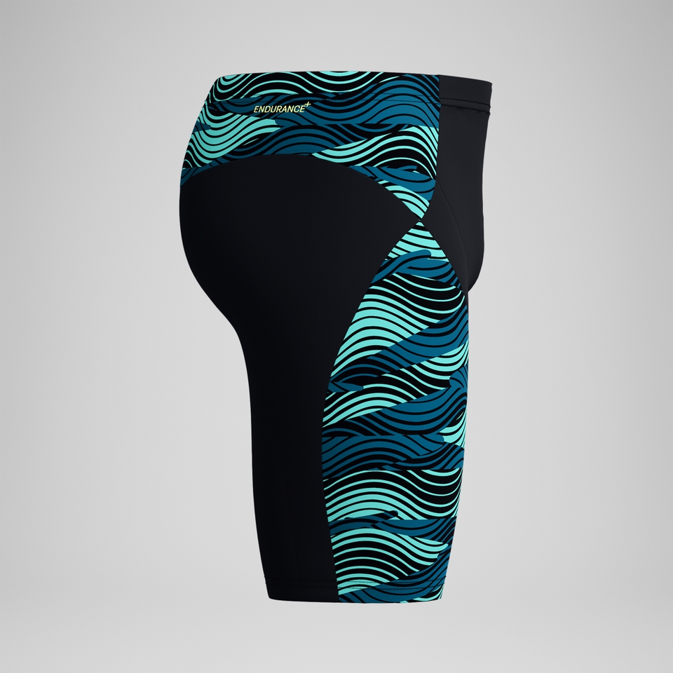 Endurance+ Max Kompressions-Schwimmhose Schwarz/Türkis für Herren