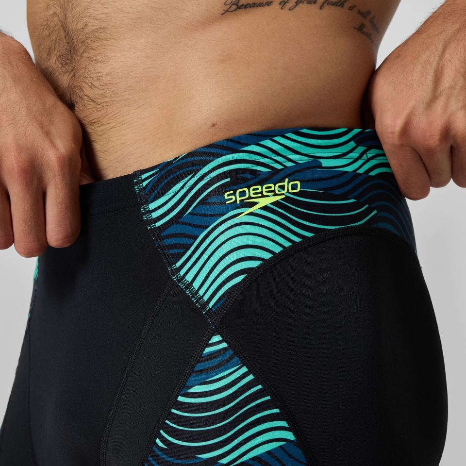 Endurance+ Max Kompressions-Schwimmhose Schwarz/Türkis für Herren