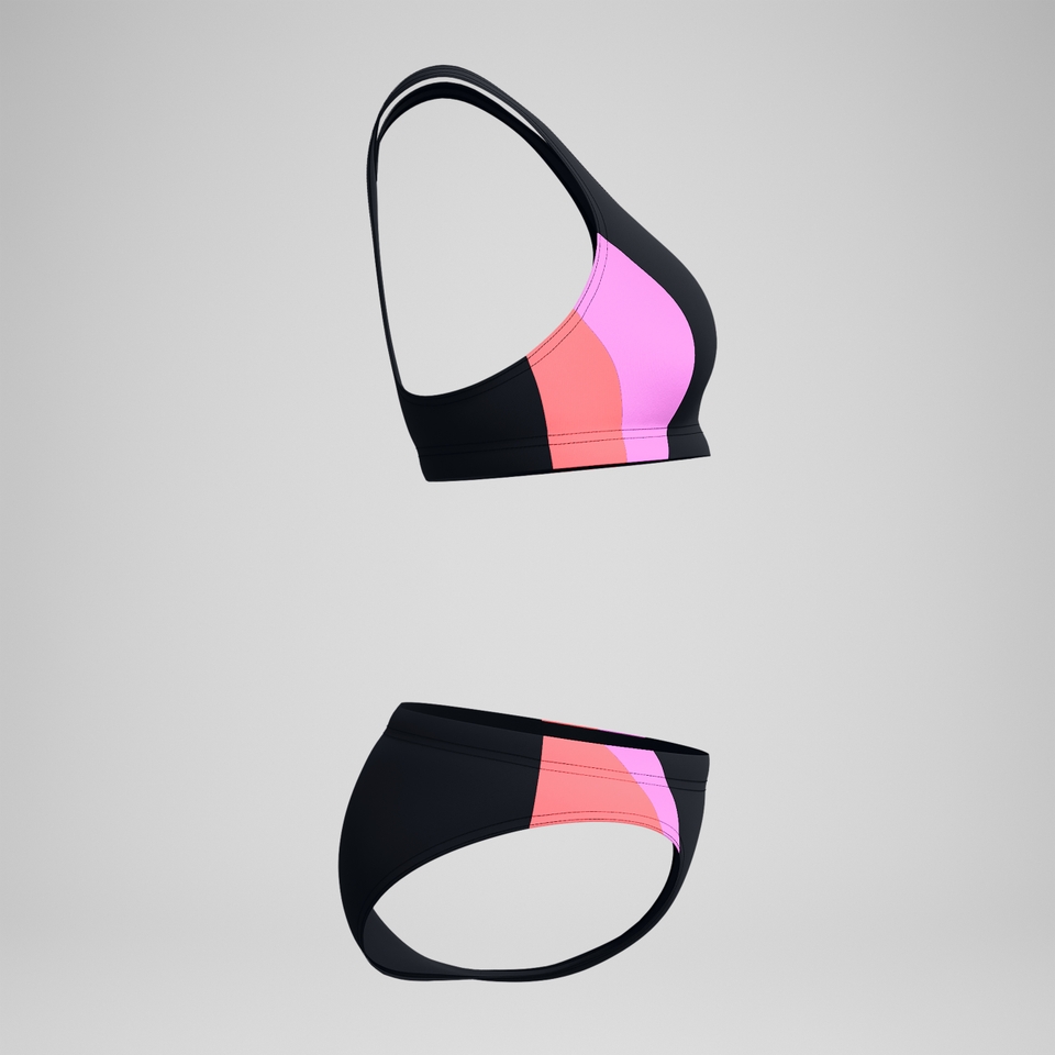Women's Colourblock Splice 2.0 Bikini Black/Pink