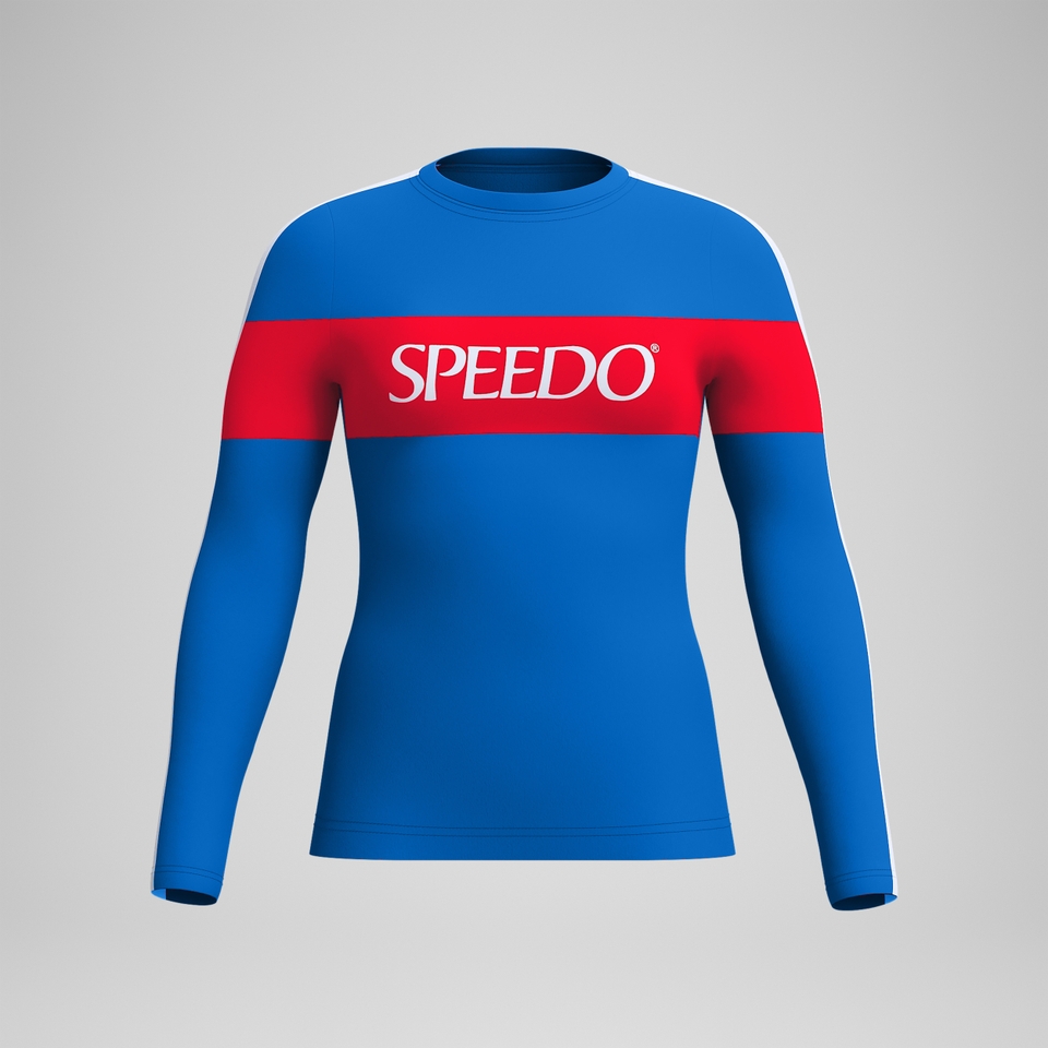 Women's Jetstream Long Sleeeve Colorblock Rashguard Blue