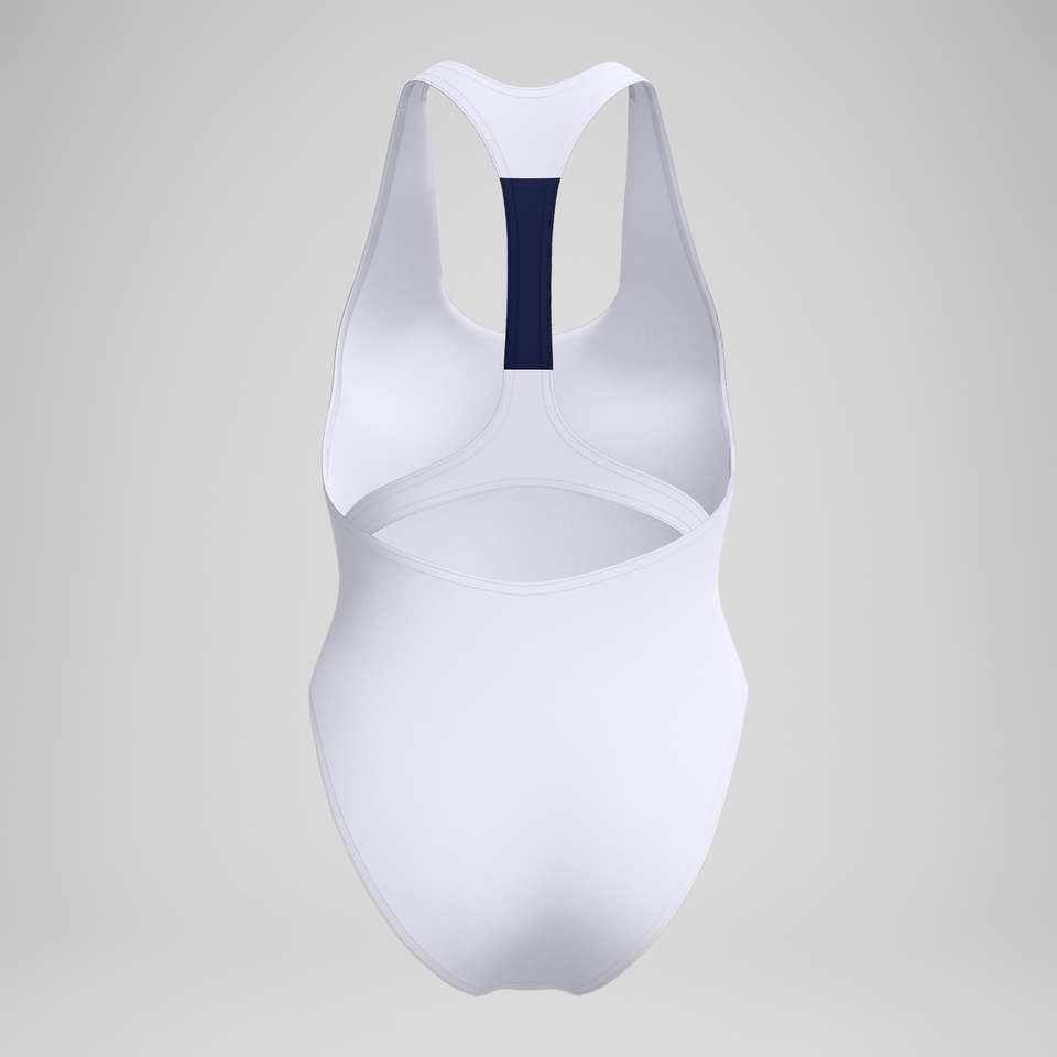 Women's Colorblock Racerback One Piece White/Navy