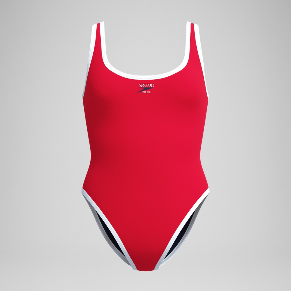 Women's Jetstream Solid Scoop Bound Swimsuit Red