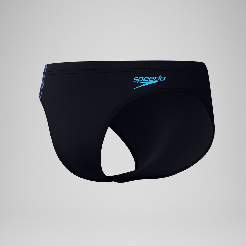 Tech Panel Badehose 7 cm Schwarz/Blau für Herren