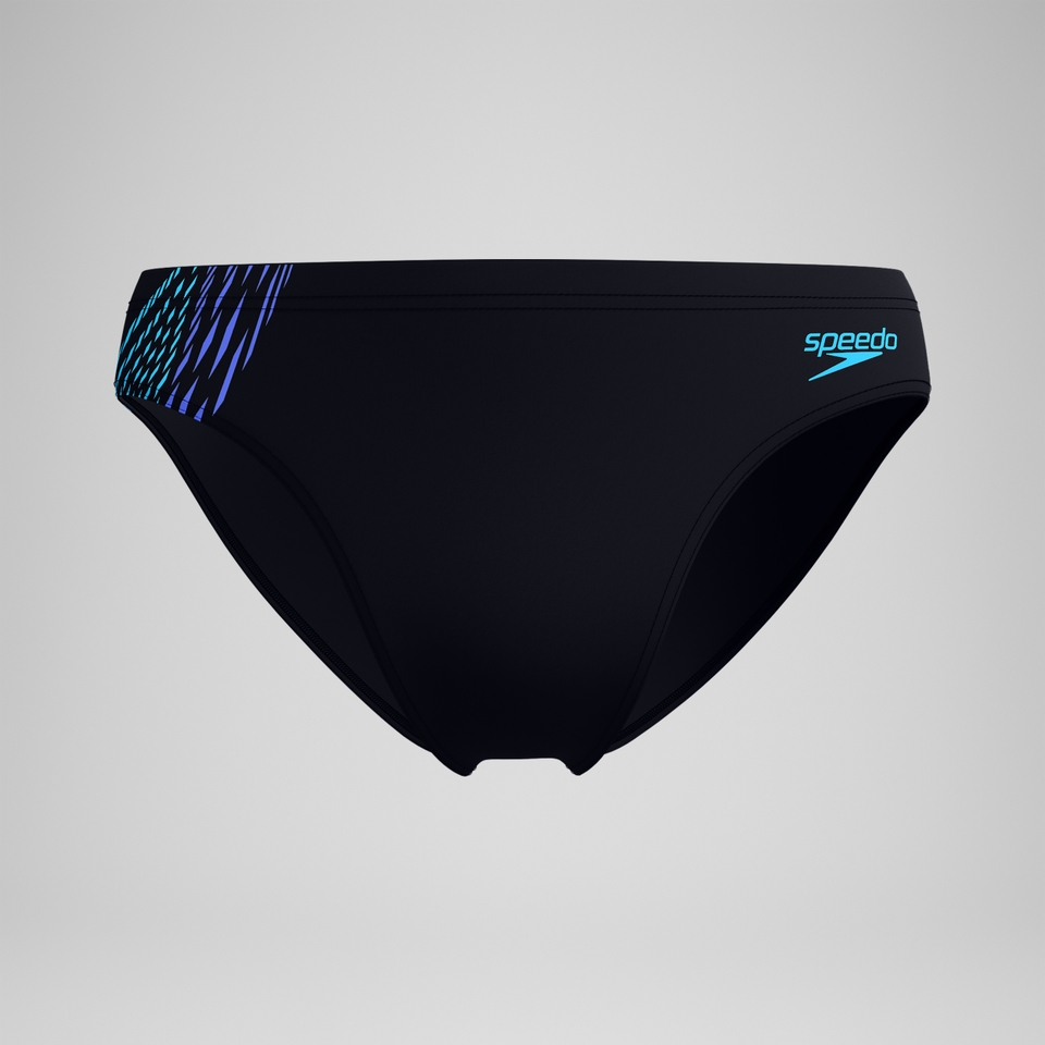 Tech Panel Badehose 7 cm Schwarz/Blau für Herren