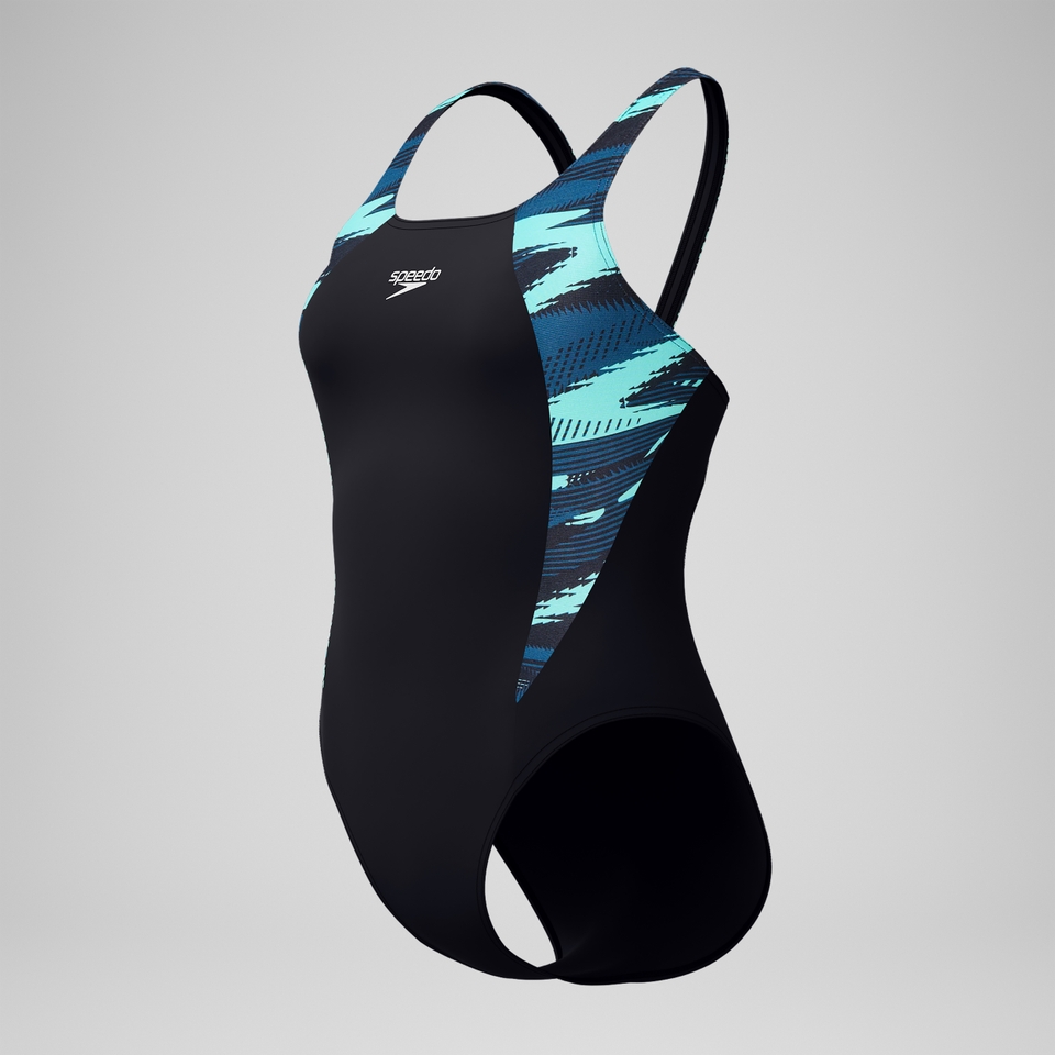 Women's HyberBoom Splice Muscleback Swimsuit DarkTeal/Green