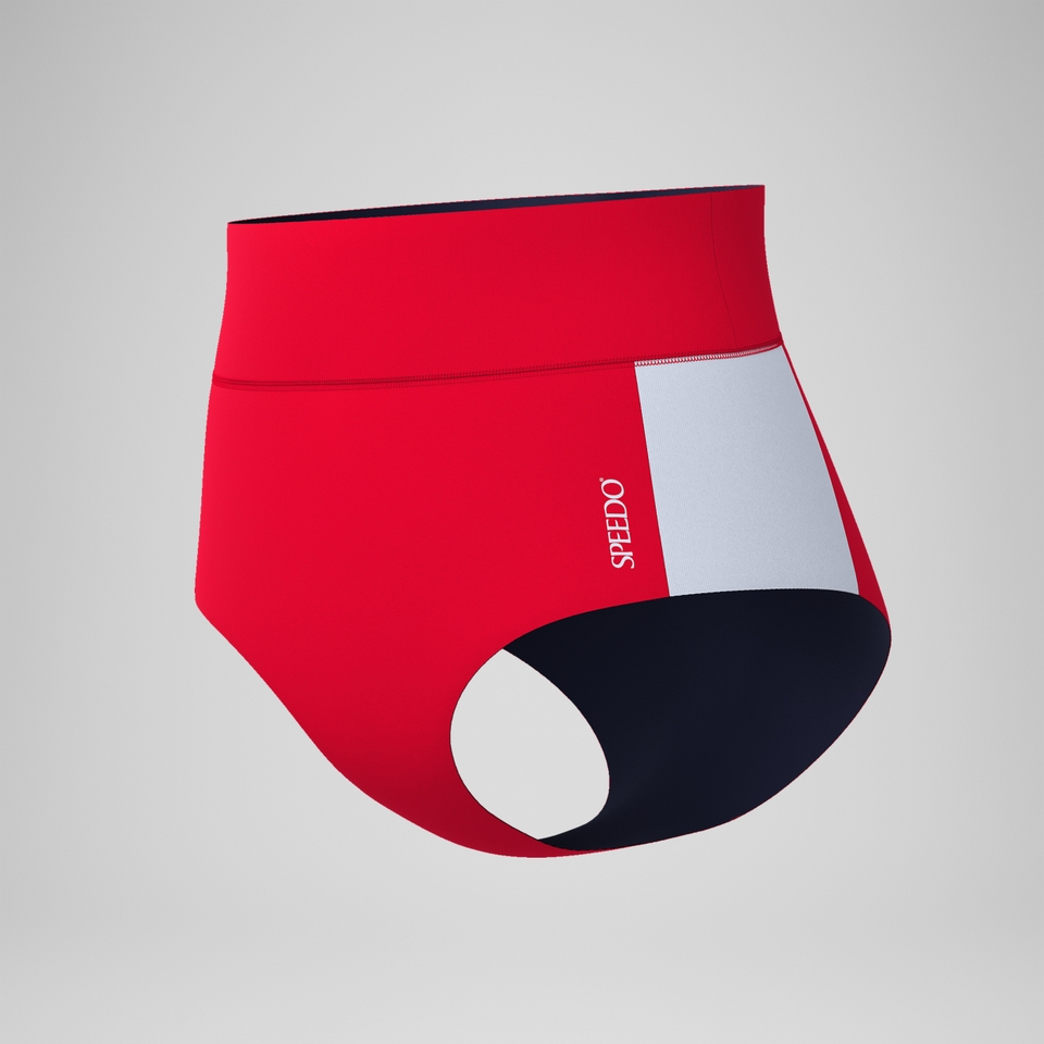 Women's Jetstream Colorblock Banded Boyleg Bottom Red/White