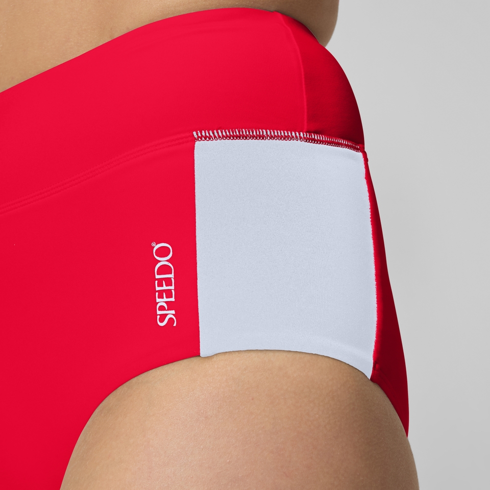 Women's Jetstream Colorblock Banded Boyleg Bottom Red/White