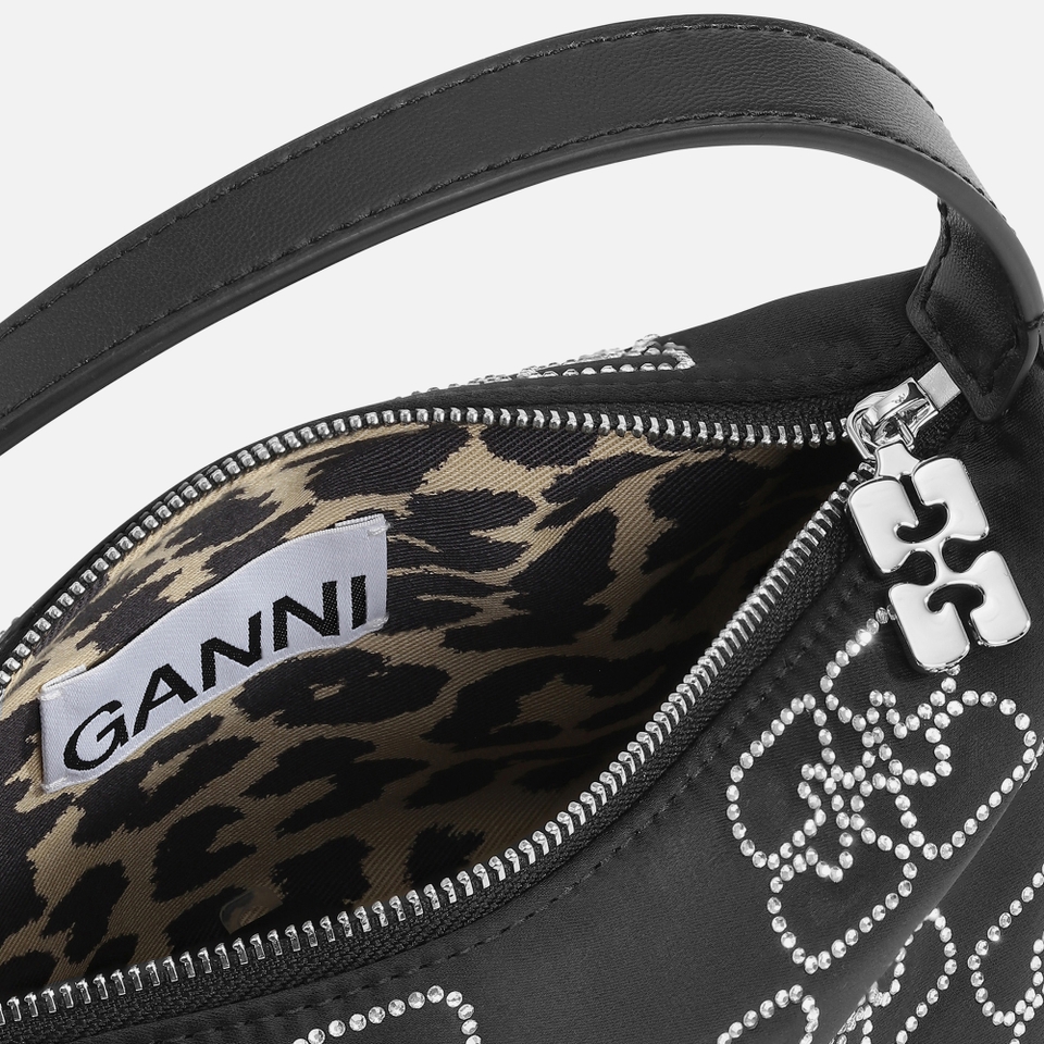 Ganni Butterfly Recycled Satin Small Pouch