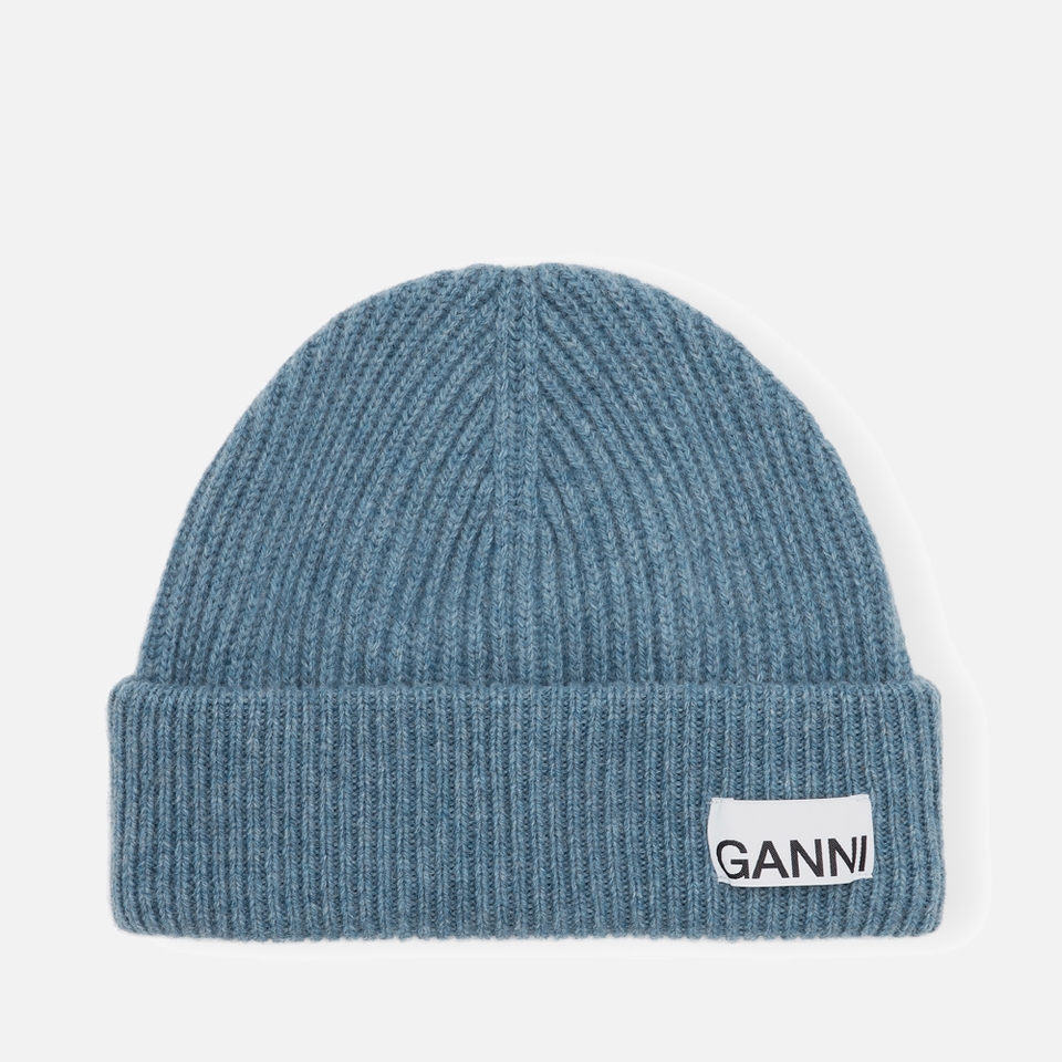 Ganni Ribbed Wool-Blend Beanie