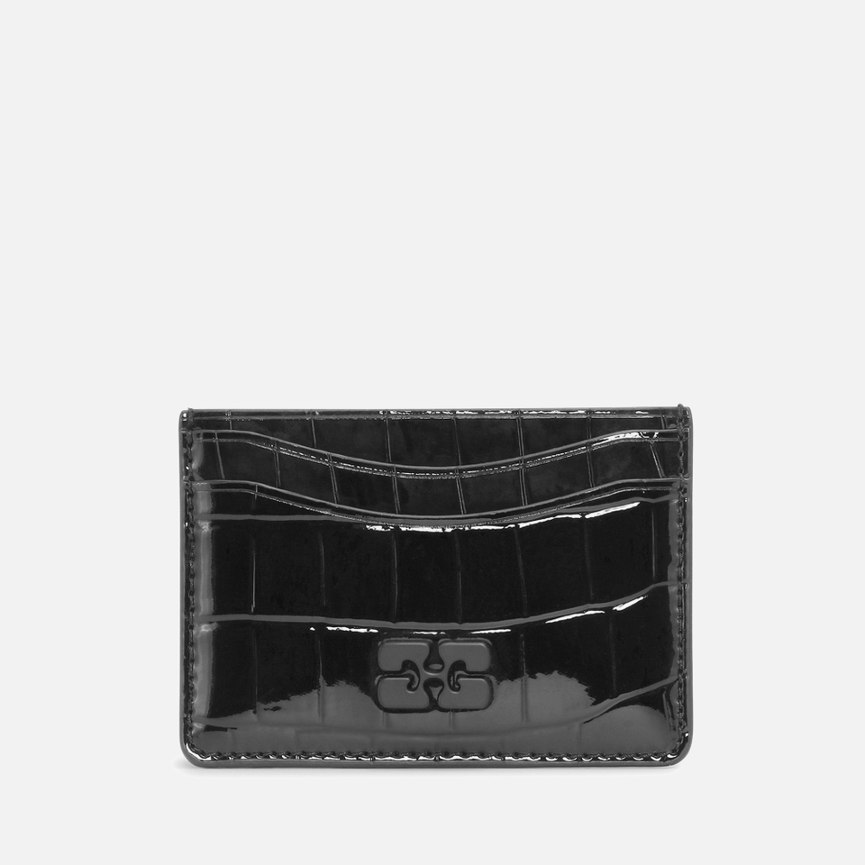 Ganni Bou Leather-Blend Croc-Effect Cardholder