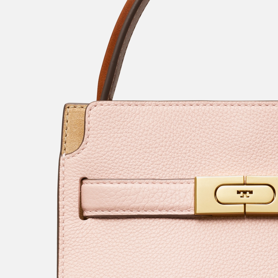 Tory Burch Lee Radziwill Petite Leather And Suede Double Bag