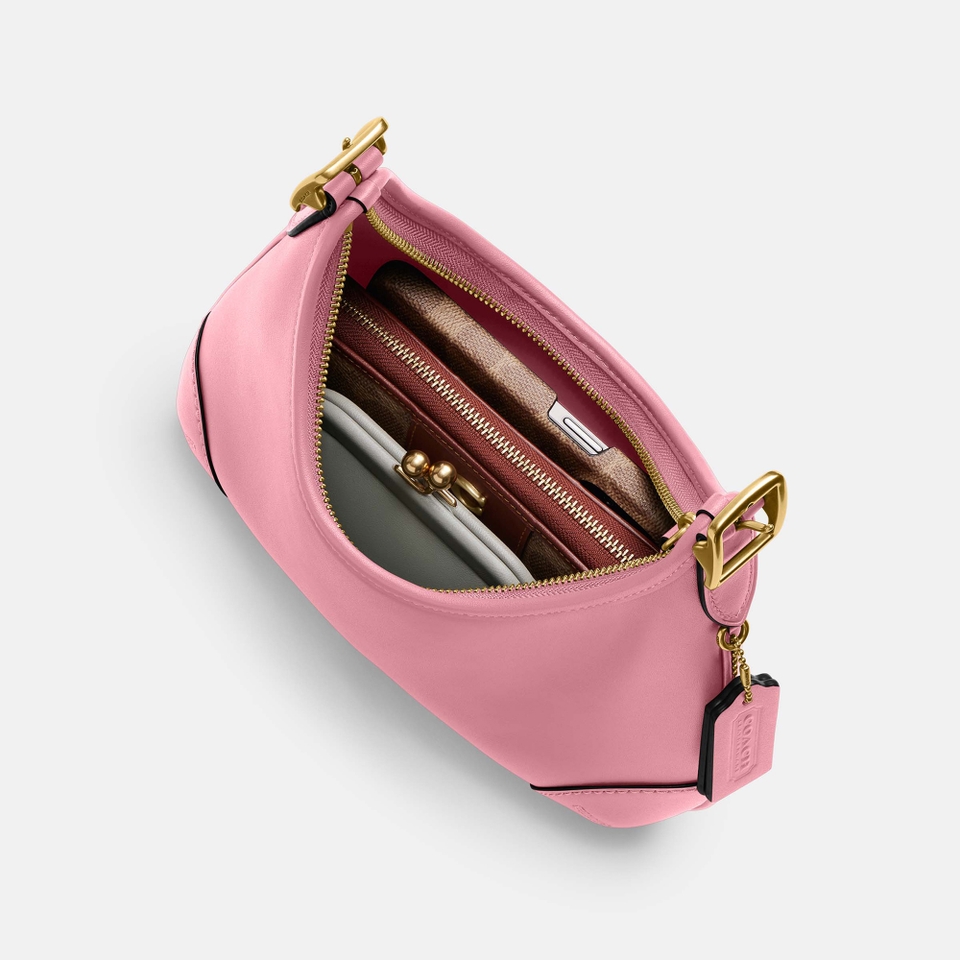 Pink leather hobo bag store